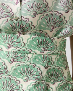 Boy Shirt In Mint Fans Silk Twill