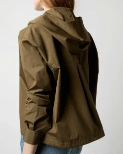 Drawstring Hooded Shirt Jacket