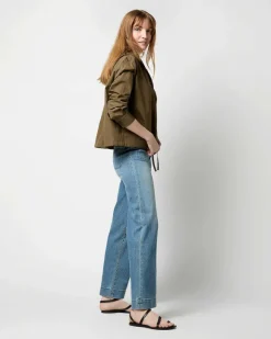 Drawstring Hooded Shirt Jacket