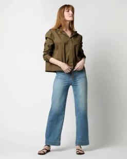 Drawstring Hooded Shirt Jacket