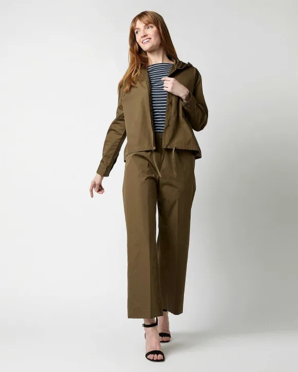 Drawstring Hooded Shirt Jacket
