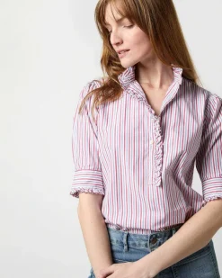Elbow-Sleeve Frill Shirt