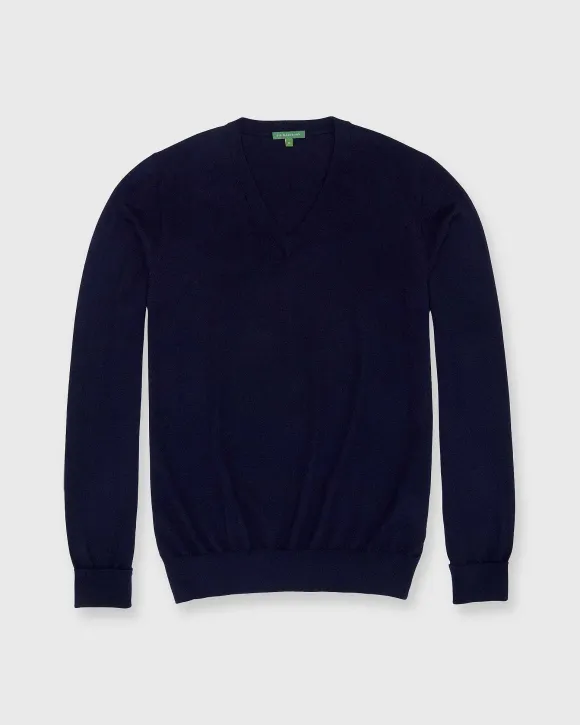 Fine-Gauge V-Neck Sweater