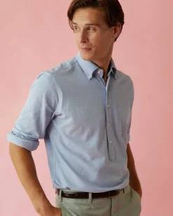 Knit Button-Down Popover Shirt