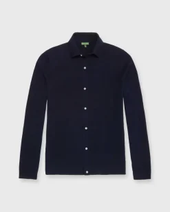 Long-Sleeved Full-Placket Sweater