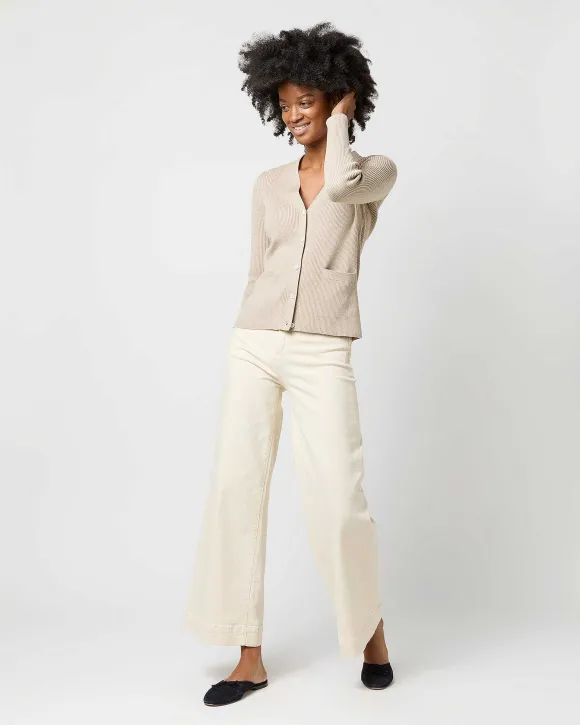 Nia Long-Sleeved Ribbed Cardigan