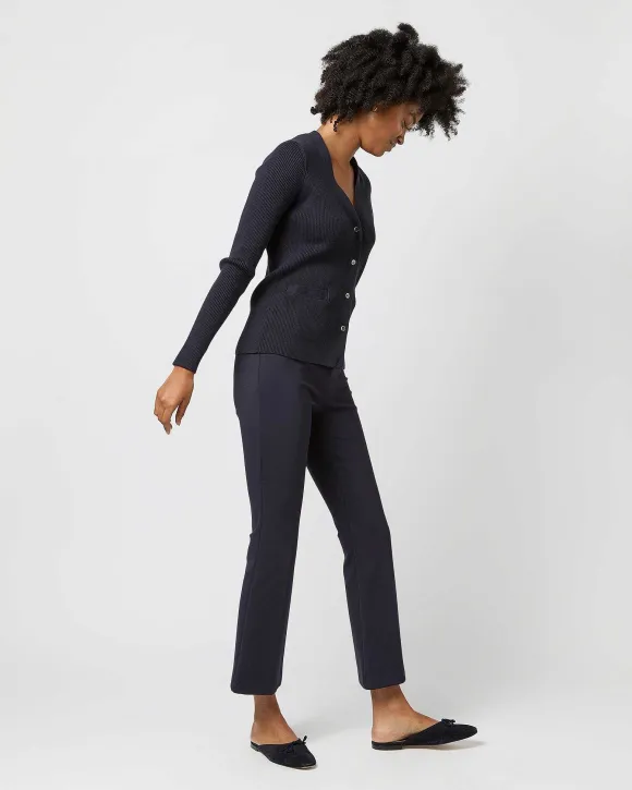 Nia Long-Sleeved Ribbed Cardigan