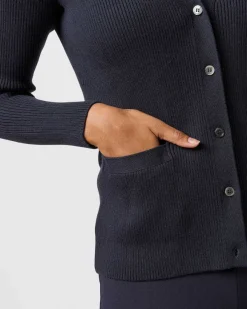 Nia Long-Sleeved Ribbed Cardigan