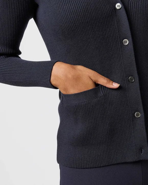 Nia Long-Sleeved Ribbed Cardigan