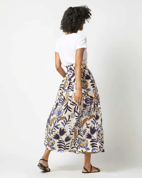 Pleated Wrap Midi Skirt