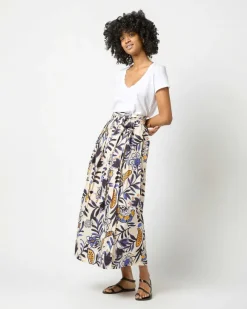 Pleated Wrap Midi Skirt