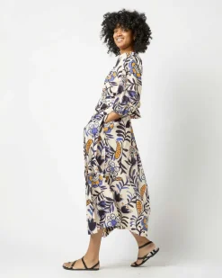 Pleated Wrap Midi Skirt