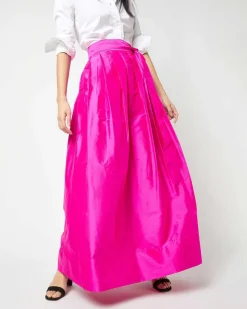 Pleated Wrap Skirt