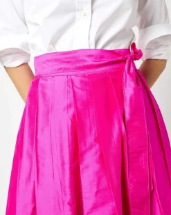 Pleated Wrap Skirt