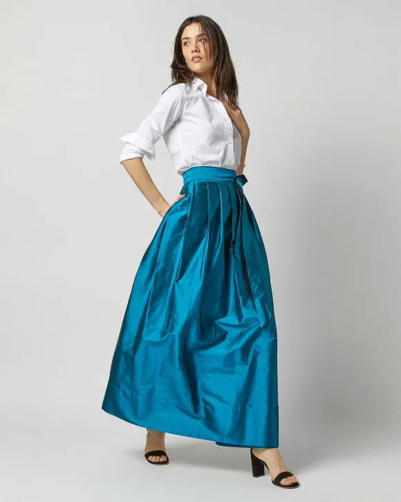 Pleated Wrap Skirt