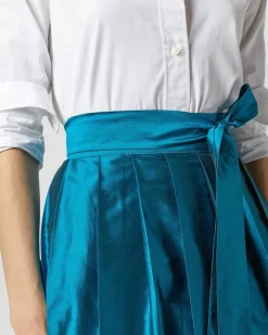 Pleated Wrap Skirt