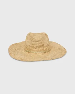 Raffia Crochet Continental Hat