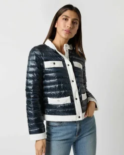 Short Jacket With Matte Nylon Trim