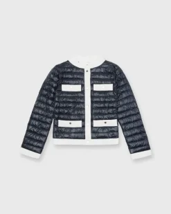Short Jacket With Matte Nylon Trim