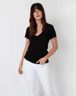 Short-Sleeved Deep-V Tee