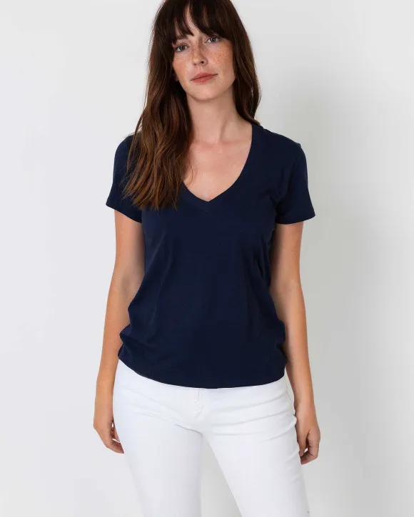 Short-Sleeved Deep-V Tee