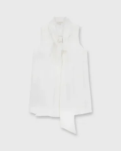 Sleeveless Tie-Neck Blouse