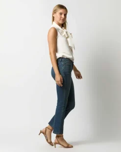 Sleeveless Tie-Neck Blouse