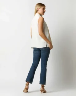 Sleeveless Tie-Neck Blouse