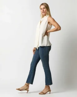 Sleeveless Tie-Neck Blouse