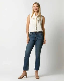 Sleeveless Tie-Neck Blouse