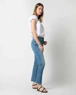 The Mid Rise Dazzler Ankle Fray Jean