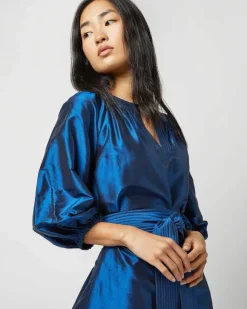 Trapunto Blouson Dress