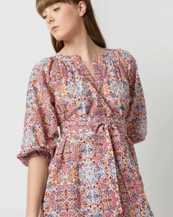 Trapunto Blouson Dress