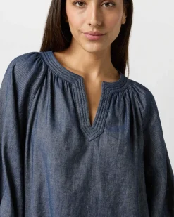 Trapunto Blouson Top