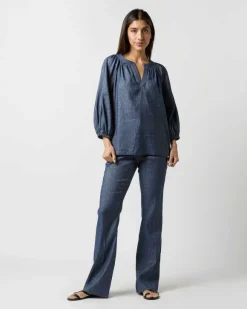 Trapunto Blouson Top