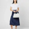 Wide Woven Satchel Bag