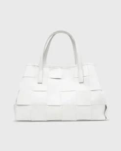 Wide Woven Satchel Bag