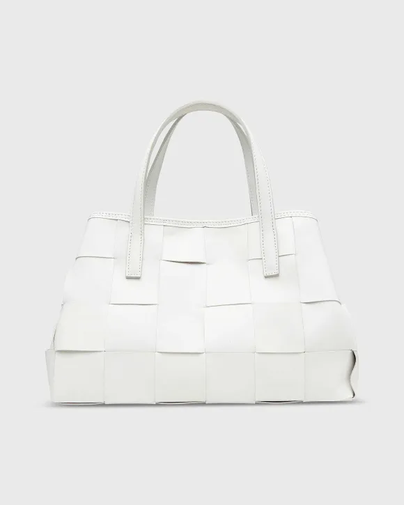 Wide Woven Satchel Bag
